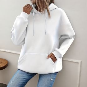 Women's Loose And Fashionable Casual Hoodie (Option: White-M)