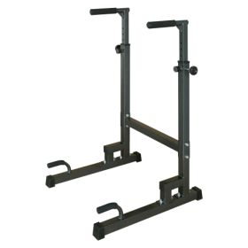 Power Tower Dip Station Adjustable Height Heavy Duty Multi-Function Fitness Training Equipment (Color: Black)