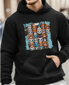 Men's Printed Hoodie (Option: Black-2XL)