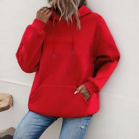 Women's Loose And Fashionable Casual Hoodie (Option: Red-3XL)